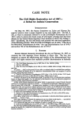 Cover page: The Civil Rights Restoration Act of 1987 - A Defeat for Judicial Conservatism