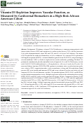 Cover page: Vitamin D3 Repletion Improves Vascular Function, as Measured by Cardiorenal Biomarkers in a High-Risk African American Cohort