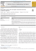 Cover page: Neurotrophic keratitis after micropulse transscleral diode laser cyclophotocoagulation