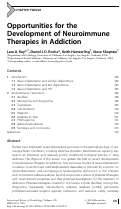 Cover page: Opportunities for the development of neuroimmune therapies in addiction.