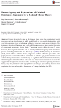 Cover page: Human Agency and Explanations of Criminal Desistance: Arguments for a Rational Choice Theory