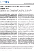 Cover page: Helical van der Waals crystals with discretized Eshelby twist