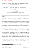 Cover page: Statistical learning and Gestalt-like principles predict melodic expectations