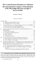 Cover page: The Coastal Property Boundary in California: Recommendations to Improve Determination of the Mean High Tide Line in Light of Sea Level Rise