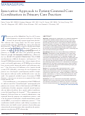 Cover page: Innovative approach to patient-centered care coordination in primary care practices.