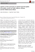 Cover page: Analysis of the invasiveness of spotted wing Drosophila (Drosophila suzukii) in North America, Europe, and the Mediterranean Basin