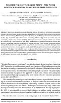 Cover page: Weather Forecasts are for Wimps: Why Water Resource Managers Do Not Use Climate Forecasts