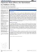 Cover page: Hyperoxic Brain Effects Are Normalized by Addition of CO2