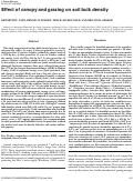 Cover page: Effect of Canopy and Grazing on Soil Bulk Density