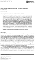 Cover page: Hindu temples in Hyderabad: state patronage and politics in South Asia