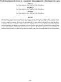 Cover page: Predicting human decisions in a sequential planning puzzle with a large state space