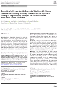 Cover page: Ruxolitinib Cream in Adolescents/Adults with Atopic Dermatitis Meeting Severity Thresholds for Systemic Therapy: Exploratory Analysis of Pooled Results from Two Phase&nbsp;3 Studies.