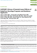 Cover page: SUPPORT: SUrvey of Parental Leave POlicies of RadiaTion Oncology Programs and Residency Applicants.