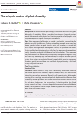 Cover page: The edaphic control of plant diversity