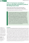 Cover page: Effect of mechanical unloading on genome-wide DNA methylation profile of the failing human heart.