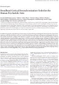 Cover page: Broadband Cortical Desynchronization Underlies the Human Psychedelic State