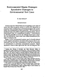 Cover page: Environmental Stigma Damages: Speculative Damages in Environmental Tort Cases