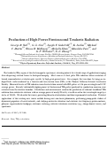 Cover page: Production of high power femtosecond terahertz radiation