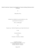 Cover page: Initial Production Capacity Investments for Commercializing Pharmaceutical Products