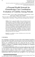 Cover page: A Personal Health Network for Chemotherapy Care Coordination: Evaluation of Usability Among Patients.