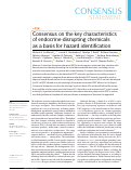 Cover page: Consensus on the key characteristics of endocrine-disrupting chemicals as a basis for hazard identification