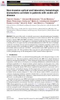 Cover page: Non-invasive optical and laboratory hematologic biomarkers correlate in patients with sickle cell disease.