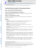 Cover page: Leukocyte Telomere Length in Postmenopausal Women