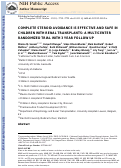 Cover page: Complete Steroid Avoidance Is Effective and Safe in Children With Renal Transplants: A Multicenter Randomized Trial With Three-Year Follow-Up