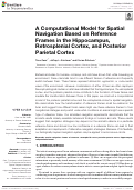 Cover page: A Computational Model for Spatial Navigation Based on Reference Frames in the Hippocampus, Retrosplenial Cortex, and Posterior Parietal Cortex