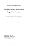 Cover page: Sliding contacts and the dynamics of magnetic tape transport