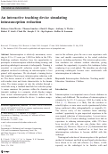 Cover page: An interactive teaching device simulating intussusception reduction