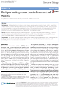 Cover page: Multiple testing correction in linear mixed models