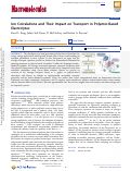 Cover page: Ion Correlations and Their Impact on Transport in Polymer-Based Electrolytes