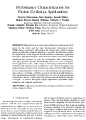 Cover page: Performance Characterization for Fusion Co-design Applications