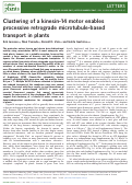 Cover page: Clustering of a kinesin-14 motor enables processive retrograde microtubule-based transport in plants