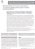 Cover page: MS-based lipidomics of human blood plasma: a community-initiated position paper to develop accepted guidelines 1