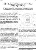 Cover page: HD1: Design and Fabrication of a 16 Tesla Nb3Sn Dipole Magnet