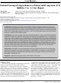 Cover page: Isolated Laryngeal Angioedema in a Patient with Long-term ACE Inhibitor Use: A Case Report