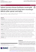 Cover page: Spleen tyrosine kinase facilitates neutrophil activation and worsens long-term neurologic deficits after spinal cord injury