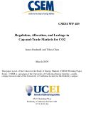 Cover page: Regulation, Allocation, and Leakage in Cap-and-Trade Markets for CO2