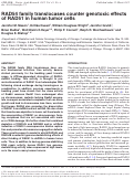 Cover page: RAD54 family translocases counter genotoxic effects of RAD51 in human tumor cells
