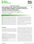 Cover page: Remodeling of the tumor microenvironment through PAK4 inhibition sensitizes tumors to immune checkpoint blockade