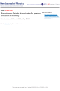 Cover page: Discontinuous Galerkin discretization for quantum simulation of chemistry