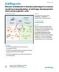 Cover page: Rescue of Alzheimer’s disease phenotype in a mouse model by transplantation of wild-type hematopoietic stem and progenitor cells