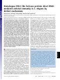 Cover page: Homologous RIG-I-like helicase proteins direct RNAi-mediated antiviral immunity in C. elegans by distinct mechanisms.