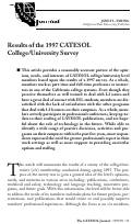 Cover page: Results of the 1997 CATESOL College/University Survey