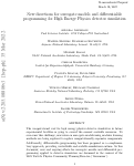 Cover page: New directions for surrogate models and differentiable programming for High Energy Physics detector simulation