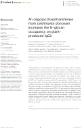 Cover page: An oligosaccharyltransferase from Leishmania donovani increases the N-glycan occupancy on plant-produced IgG1.