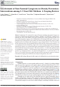 Cover page: Involvement of Non-Parental Caregivers in Obesity Prevention Interventions among 0–3-Year-Old Children: A Scoping Review