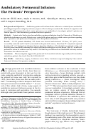 Cover page: Ambulatory perineural infusion: the patients’ perspective1 1Funding for this project provided by the University of Florida, Department of Anesthesiology.